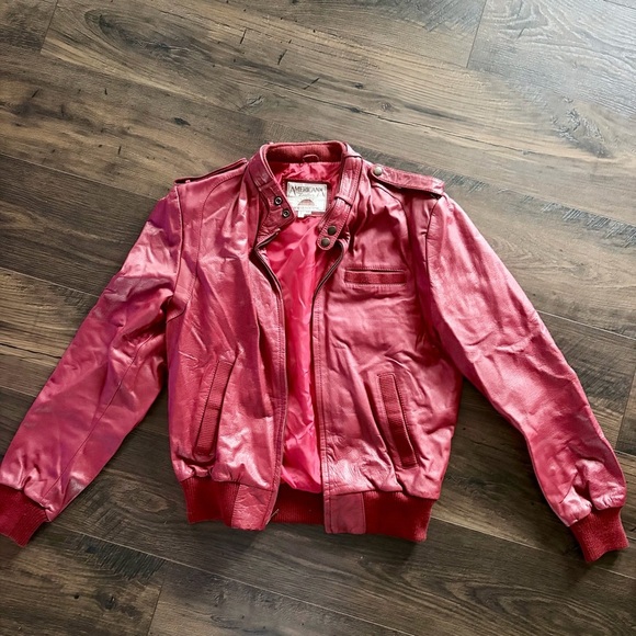 Americana Leather Vintage Red Leather Jacket - Picture 9 of 10